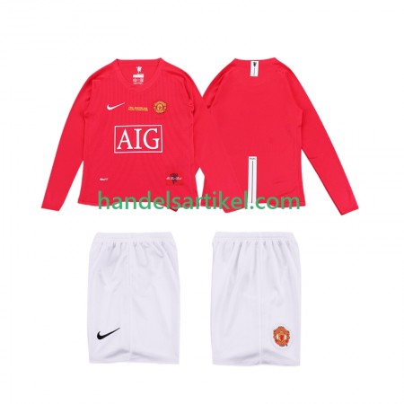 Manchester United Premier League 2008 2009 Retro Kinder Heim Trikotsatz Langarm